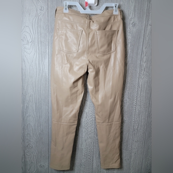 NWT 7 For All Mankind Tan Faux Leather Pants - Picture 3 of 3